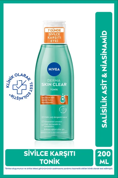 NIVEA Skin Clear Yüz Temizleme Jeli 150 ml + Derma Skin Clear Sivilce Karşıtı Tonik 200 ml - Resim 2