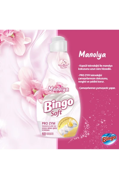 Bingo Soft Konsantre Çamaşır Yumuşatıcısı Manolya 1440 ml X 6 Adet - 7