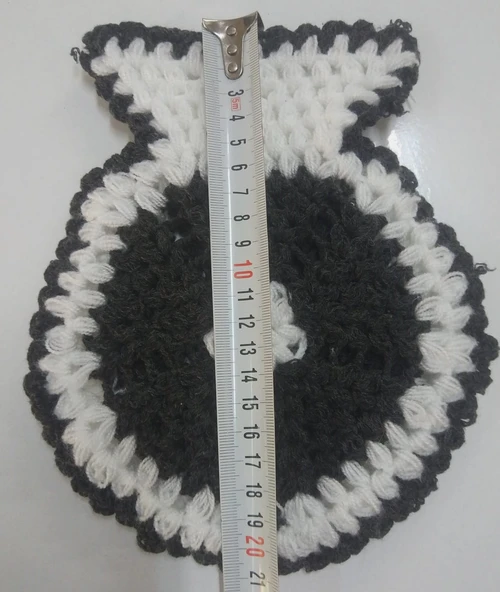 El işi örme Siyah Beyaz iki renkli üçlü takım Banyo Lifi - 3