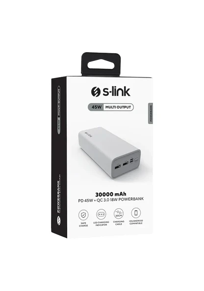 S-link G345 30000mah Beyaz Taşınabilir Şarj Cihazı Powerbank