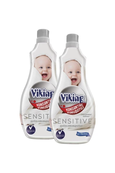 Viking Yumuşatıcı Sensitive 1440 Ml 60 Yıkama 2 Adet - 1