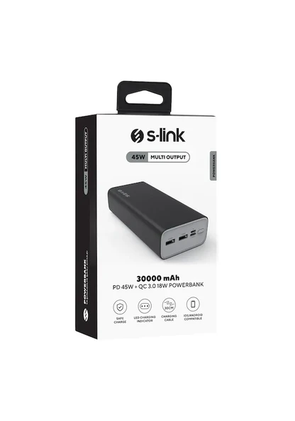 S-link G345 30000mah Siyah Taşınabilir Şarj Cihazı Powerbank