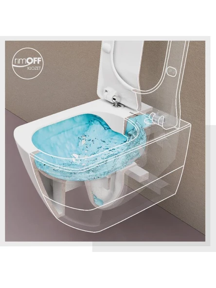 Creavit Elegant Rim-off Asma Klozet + Yavaş Kapanır Kapak + VitrA Gömme Rezervuar Set - 3