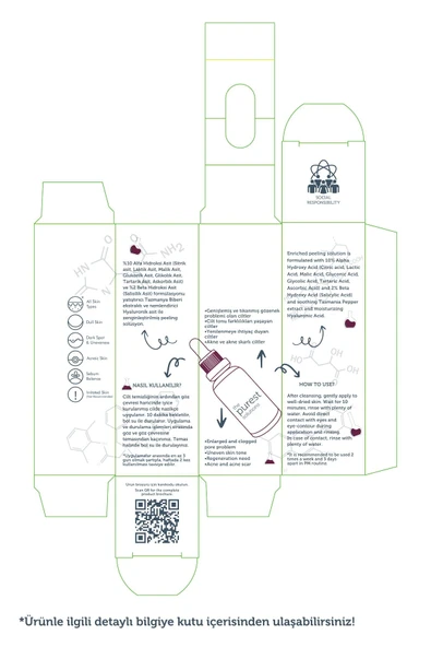 The Purest Solutions Aha & Bha Canlandırıcı & Cilt Tonu Eşitleyici Kırmızı Peeling Cilt Serumu 30 Ml (aha 10% + Bha 2%) - 6