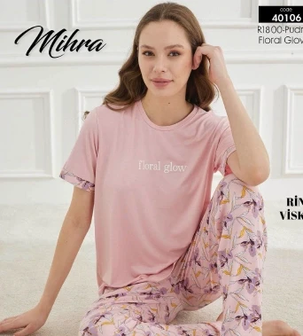 Mihra 40106 Kadın Kısa Kol Pijama Takımı - 2