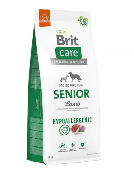 Brit Care Hypo-Allergenic Tüm Irklar için Kuzulu ve Pirinçli Yaşlı Köpek Maması 12kg