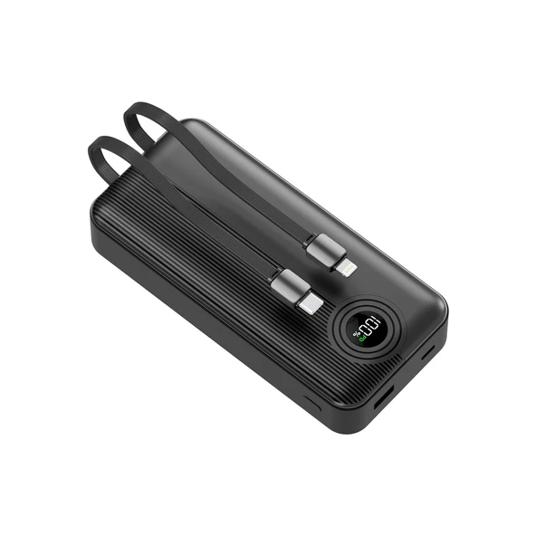 W4 20.000MAH 2x Type C Kablolu 22.5W Pd LED Göstergeli 18w Giriş 20w Çıkış Powerbank - DCA0068 - 5