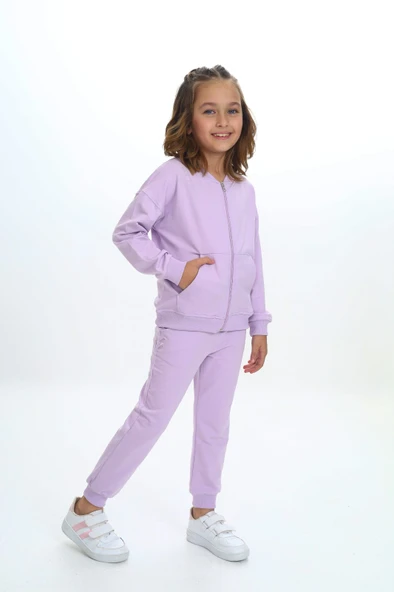 Toontoy Kız Çocuk Damla  Nakışlı Eşofman Takım - 5