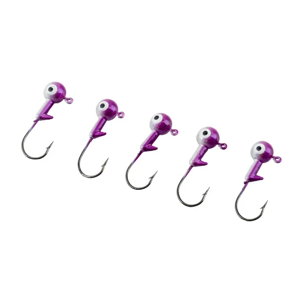 Jighead - Zoka - Kurşunlu Olta İğnesi - (XH-A 02) - Mor Beyaz - 6 Gr - 5 Adet