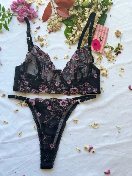 LOVE SECRET Desenli ve Dantelli Sütyen ve Tanga Şık ve Rahat KADIN iç Giyim