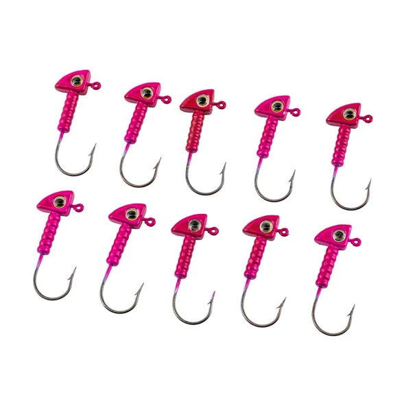 Jighead - Zoka - Kurşunlu Olta İğnesi - (XH-A 06) - Pembe - 8 Gr - 10 Adet