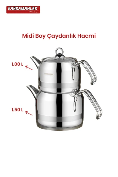 KAHRAMANLAR MİDİ ENZA METAL ÇAYDANLIK 1021-P - 2