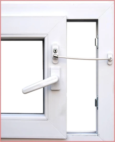 Anahtarlı Halatlı Pvc Kapı Pencere Emniyet Kilidi - 4