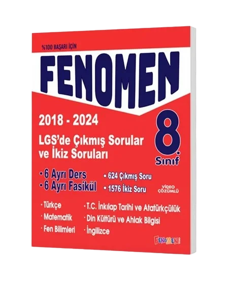 Fenomen 8 LGS Çıkmış Sorular Ve İkiz Soruları Seti (6 Kitap) (2018-2024)