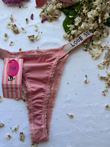 LOVE SECRET Dolgulu Sütyen ve Desenli Tanga Şık, Taşlı ve Rahat Kadın İç Giyim - 4