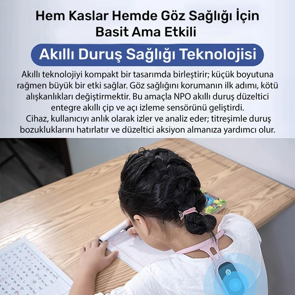NPO ADD01S Şarjlı Titreşimli Otomatik Hatrlatıcı,Kamburluk Giderici Ergonomik Akıllı Duruş Düzeltici - 6