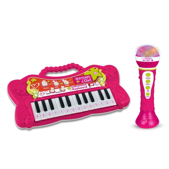 Bontempi Elektronik 24 Tuşlu Mikrofonlu Işıklı Org Seti Pembe - 2