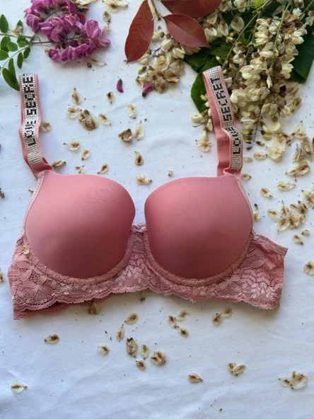 LOVE SECRET Dolgulu Sütyen ve Desenli Tanga Şık, Taşlı ve Rahat Kadın İç Giyim - 2