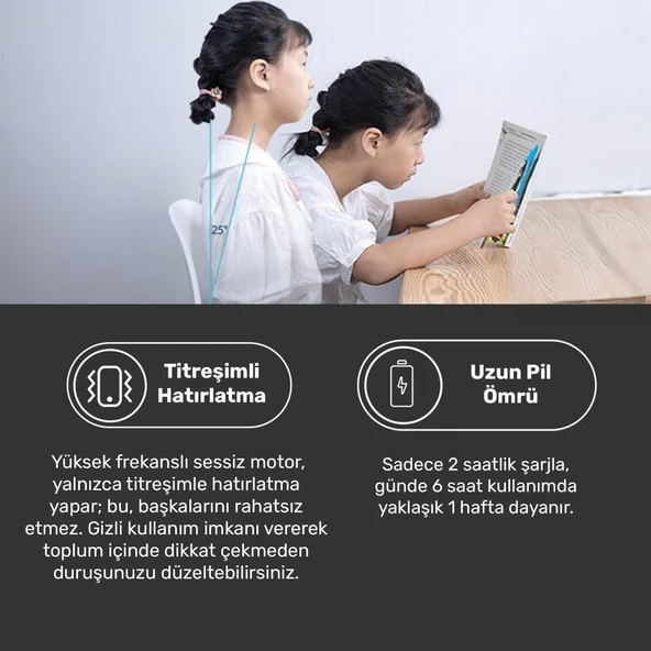 NPO ADD01M Şarjlı Titreşimli Otomatik Hatrlatıcı,Kamburluk Giderici Ergonomik Akıllı Duruş Düzeltici - 8