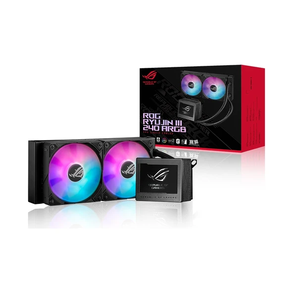 Asus ROG RYUJIN III 240 ARGB OLED 3,5" LCD AURA SYNC RGB 3X NOCTUA IPPC 2000 PWM 120MM FAN SIVI CPU SOĞUTUCUSU