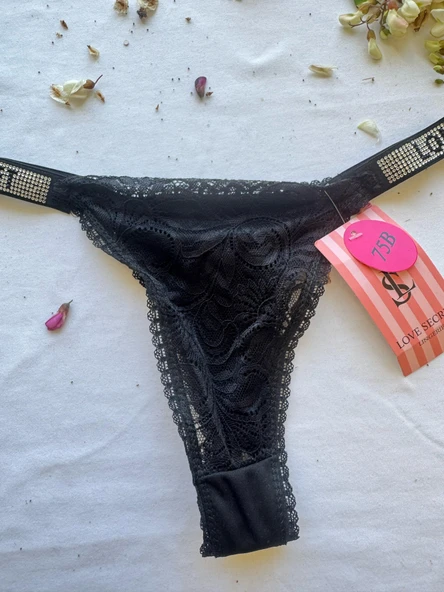 LOVE SECRET Dolgulu, Dantelli ve Taşlı Sütyen ve Tanga Şık ve Rahat Kadın İç Çamaşır Takımı - 4