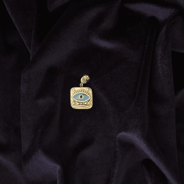 İlham Perisi Pirinç Çini Taşlı Çelik Zincir Kolye - Resim 4