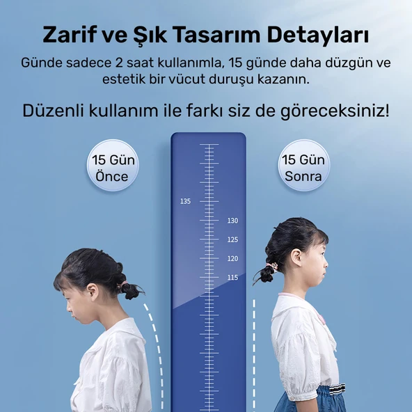 NPO ADD01P Şarjlı Titreşimli Otomatik Hatrlatıcı,Kamburluk Giderici Ergonomik Akıllı Duruş Düzeltici - 5
