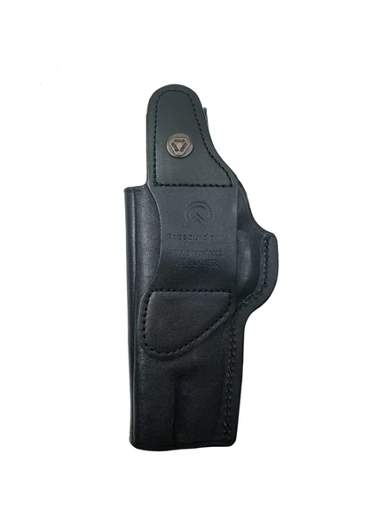 Browning Hi-Power 14Lü Uyumlu Deri Silah Kılıfı Siyah İç-Dış