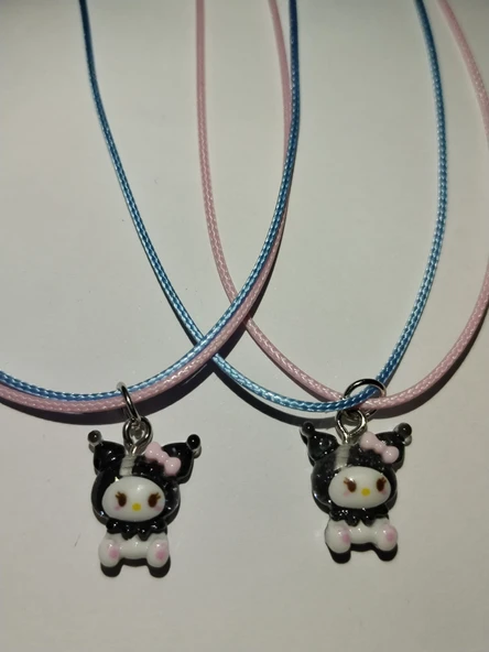 Sevimli Sanrio Kawai Kuromi BF Best Friend Arkadaşlık Kolye Aksesuar