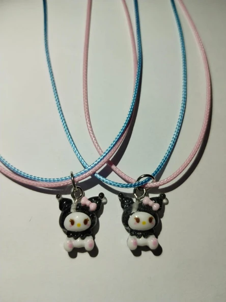 Sevimli Sanrio Kawai Kuromi BF Best Friend Arkadaşlık Bileklik Seti Aksesuar - 2