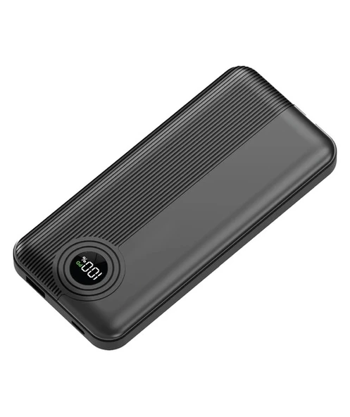 Dexim W3 10.000mAh Type C+Lightning Entegre Kablolu Led Göstergeli Powerbank - Siyah