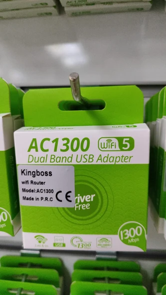 AC1300 Mbps Dual Band 2.4G/5G USB 3.0 Adaptör Kablosuz Wifi Alıcı Kingboss - 2