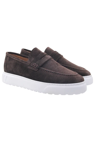 KAHVE ERKEK HAKİKİ SÜET LOAFER AYAKKABI - 2
