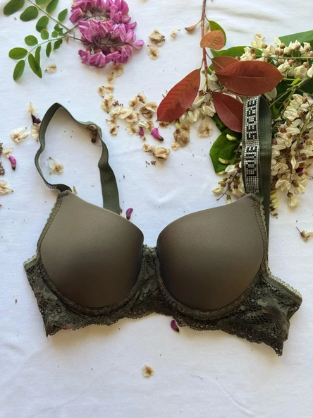 LOVE SECRET Dolgulu, Dantelli ve Taşlı şık ve rahat kadın iç çamaşır takımı - 2