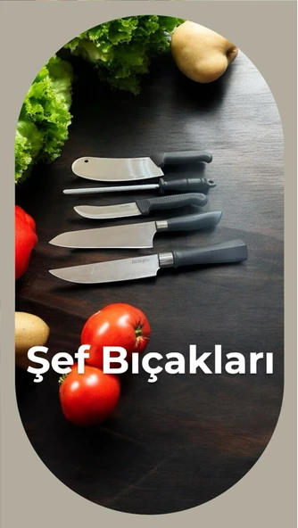 Lazoğlu bıçak seti - 5 parça şef mutfak bıçak seti takımı