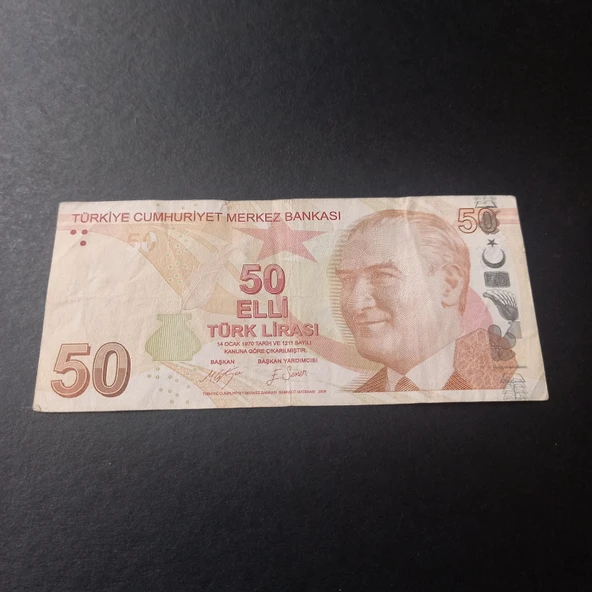 Escoines Koleksiyon 39963680c0f3c8658a 9.Emisyon 50Türk Lirası Güzel Numara C499 232232 - Resim 2