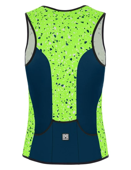 Santini Sleek Design Pietra Tri Top Triathlon Atlet 1T6300SLEEKPIET - Resim 3