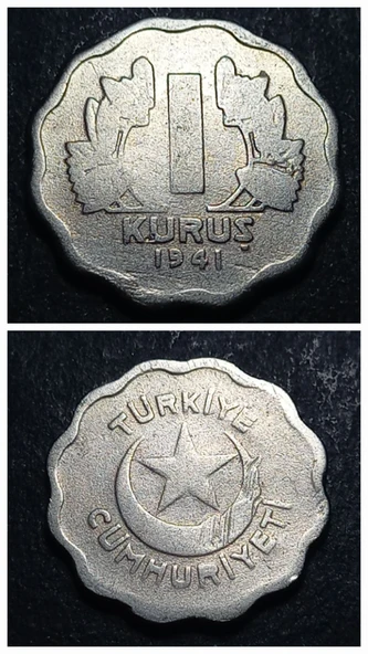 Escoines Koleksiyon 39963680d4017925d1 1941 ÇT/ÇÇT 1Kuruş eski madeni para