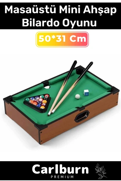 Özel Üretim Portatif Taşınabilir Dayanıklı Mini Masa Üstü Ahşap Bilardo Oyunu 50*31 Cm