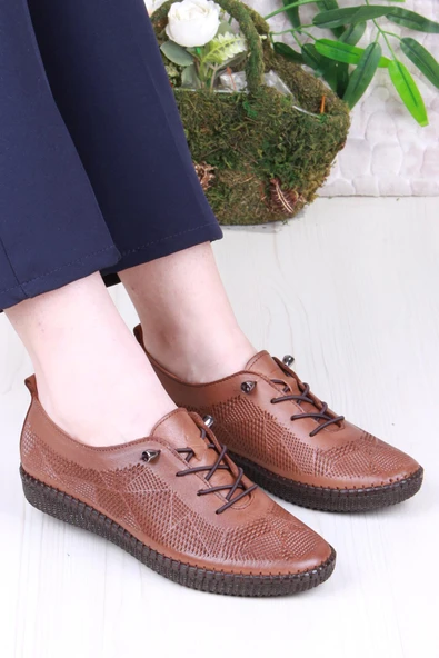 Pepita 427892 Anatomik Rahat Esnek Lastik Bağcıklı Hakiki Deri Kadın Ayakkabı - Resim 6