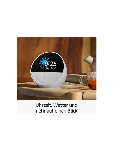 Amazon Echo Spot Alarmlı Saat Akıllı Asistan Hoporlör Siyah - 4