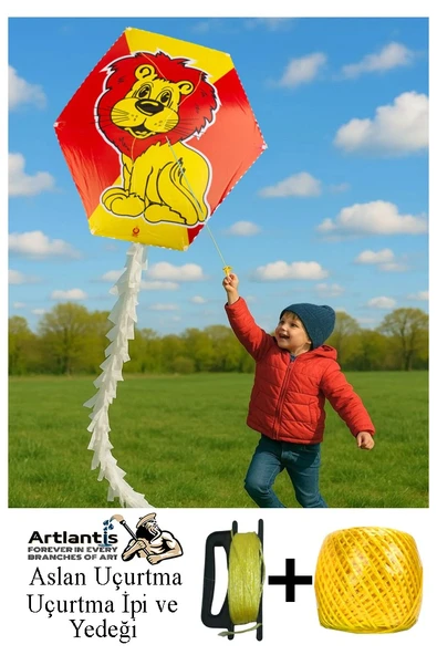 Renkli Uçurtma Çıtalı Yedek İpli 1 Paket Uçurması Kolay Uçurtma Ahşap Çıtalı Kuyruklu Çocuklar ve Yetişkinler İçin - 5