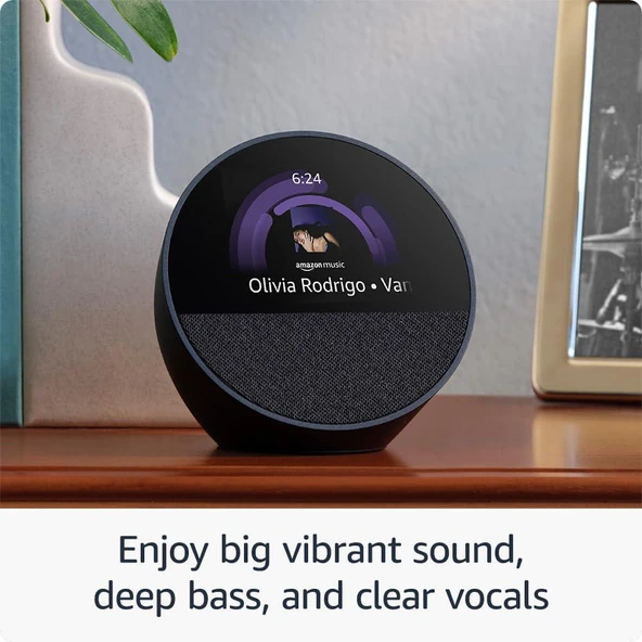 Amazon Echo Spot Alarmlı Saat Akıllı Asistan Hoporlör Beyaz - 6