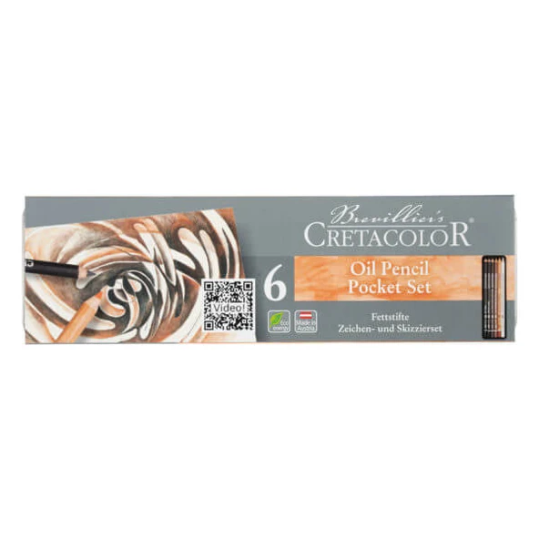 Cretacolor Oil Pencils Drawing Set Yağlı Çizim Kalemleri Eskiz Seti 6'lı Metal Kutu / 400 07 ürün görseli