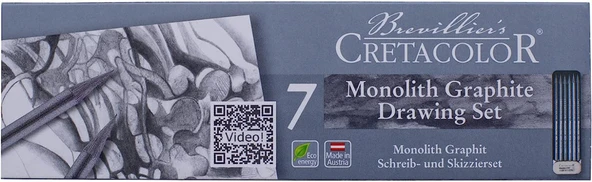 Cretacolor Monolith Graphite Ağaçsız Eskiz Çizim Kalemi Seti 7'li Metal Kutu / 20426