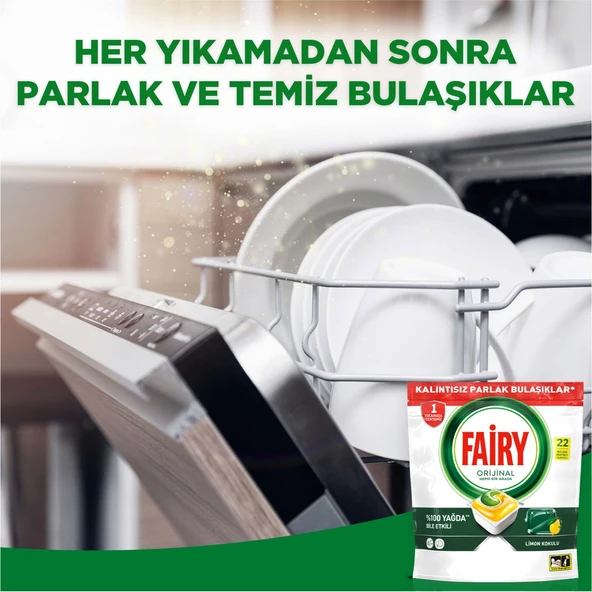 Fairy Hepsi Bir Arada Limon Bulaşık Makinesi Tableti 22'li 5 Adet - 5