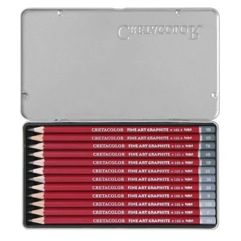 Cretacolor CLEOS Fine Art Graphite Pencils 12'li Dereceli Kalem Seti Metal Kutu / 16052 - 2