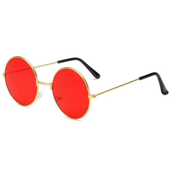 Yulak Cam John Lennon Tarzı Gold Çerçeveli Kırmızı Gözlük ürün görseli 1