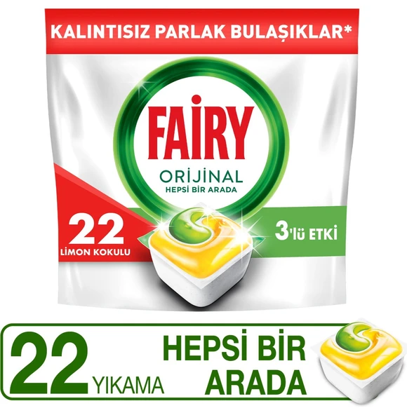 Fairy Hepsi Bir Arada Limon Bulaşık Makinesi Tableti 22'li 5 Adet - 2