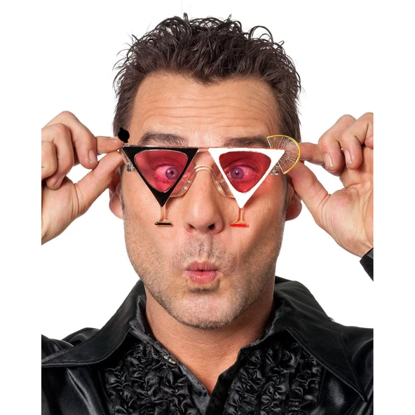 Siyah Beyaz Renk Martini Parti Gözlüğü ürün görseli 1